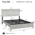 thumbnail image 4 of SESSLIFE Full Bed Frame with Storage Headboard and Charging Station, Farmhouse Platform Bed with LED Strip Light, Metal Slats Support for 800 lbs, No Box Spring Needed, Antique White & Gray, 4 of 4