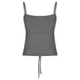 thumbnail image 4 of tarylea Going out Tops for Women Spaghetti Strap Square Neck Tank Tops Tie Back Solid Color Camisole Casual Summer Cute Tops, 4 of 8