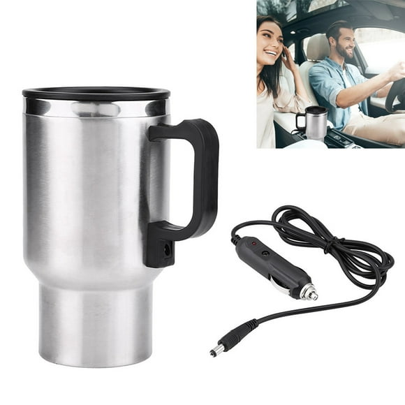 Taza Calcefactora para Coche, 12 V, 450 ml, Hervidoros Eléctricos para Coche, Taza Califactora de Viaje Con Calefacida de Acero Conxidable Conpa AntiderRames, Calentador de