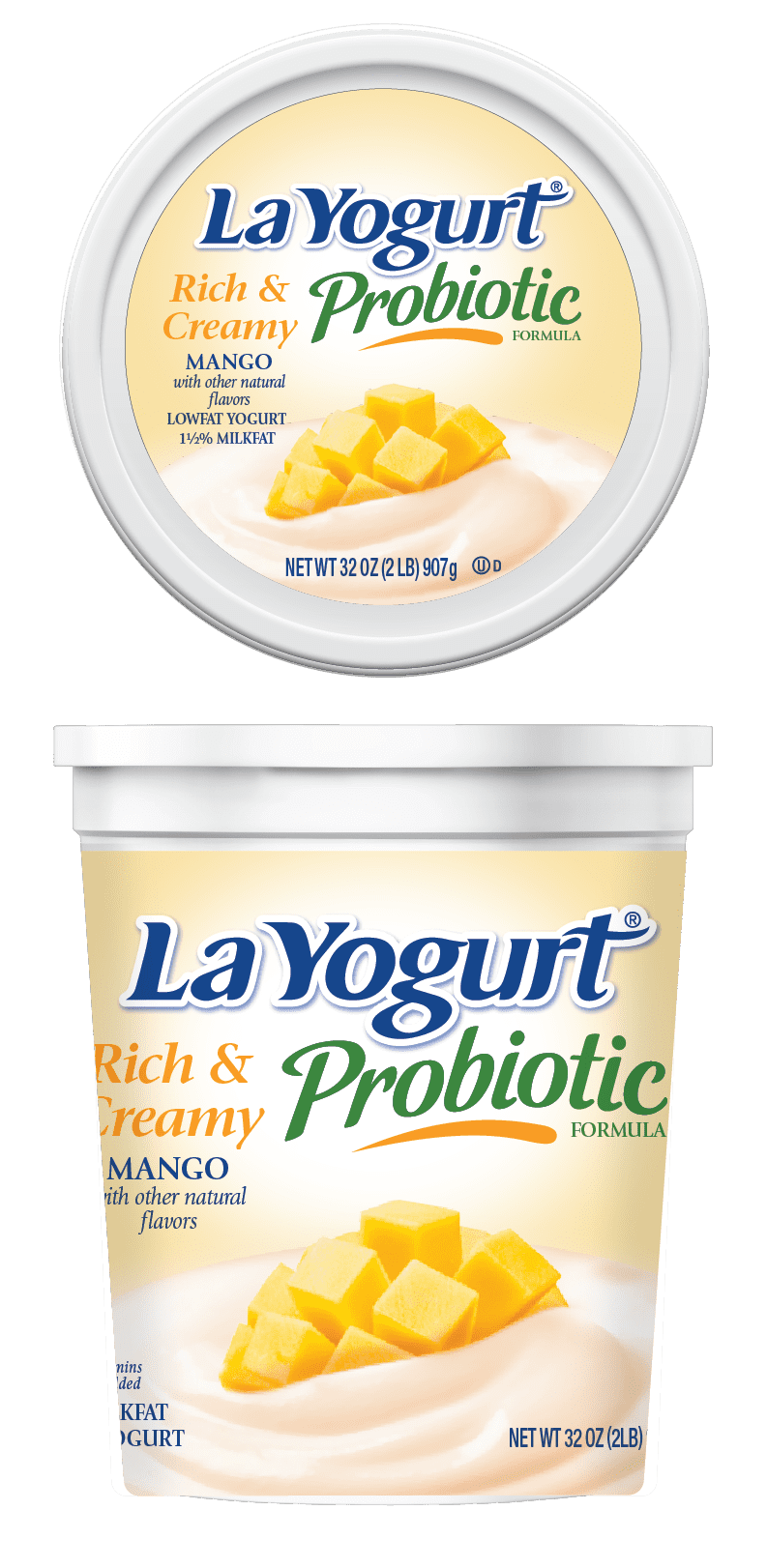 La Yogurt Probiotic Rich & Creamy Mango Blended Lowfat Yogurt, 32 oz