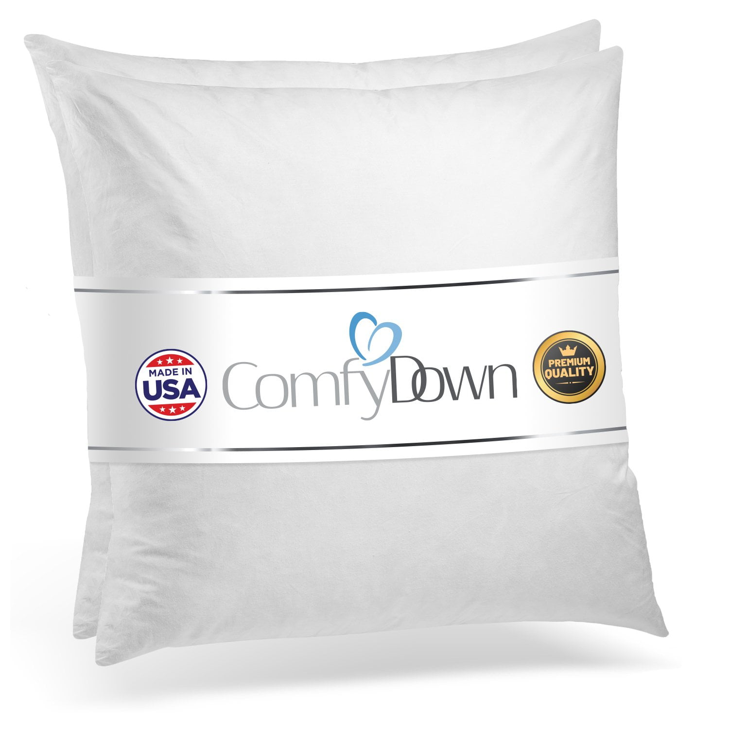 Cotton Velvet Cover with Poly Fill Decorative Accent Pillow White 22" x 22" 