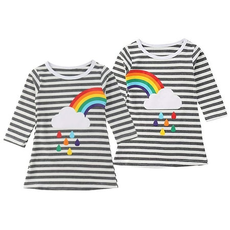 

URMAGIC Baby Girls and Toddler Girls Long Sleeve Fashion Skater Dresses 1-6 Years