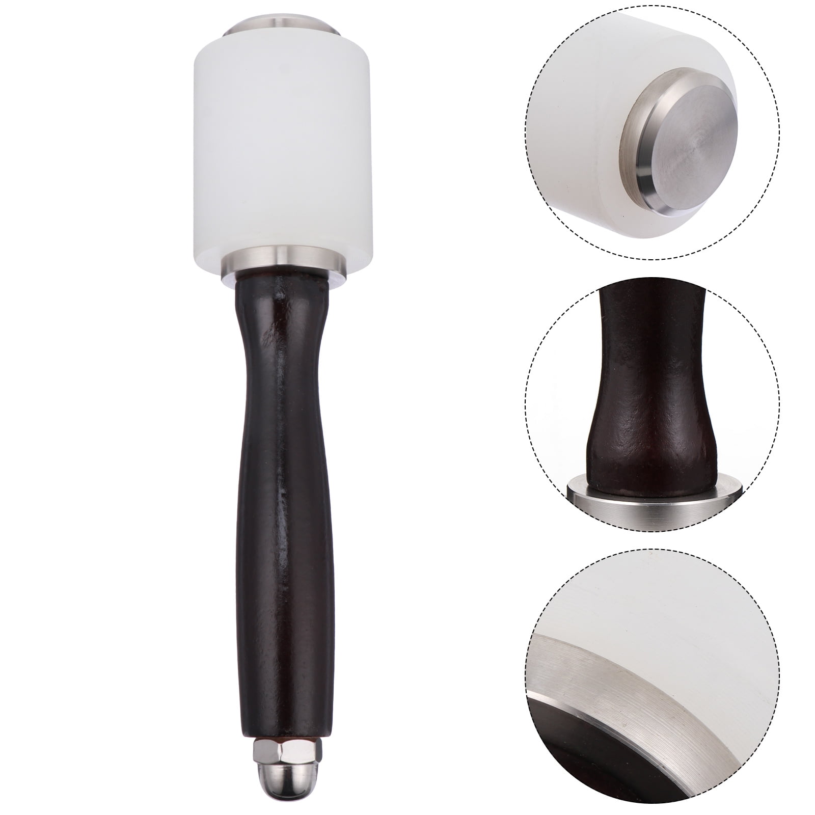 SOPOTUTU 1-Piece Carving Hammer Wood Handle Nylon Mallet Tool for Leathercraft Engraving Printing Brown
