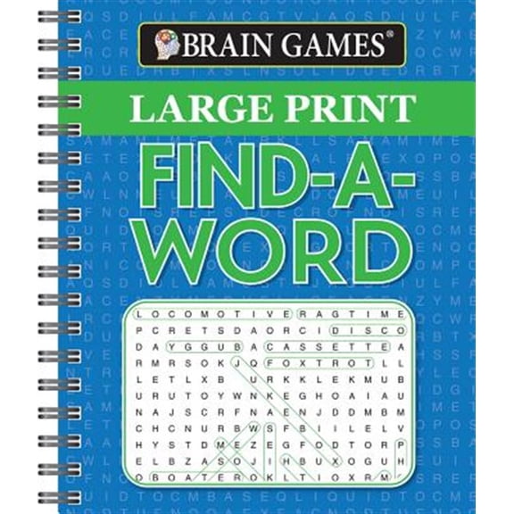 Pre-Owned Brain Games Brain Games - Large Print Find a Word, (Spiral-Bound)