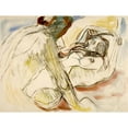 thumbnail image 2 of Edvard Munch 14x12 Black Ornate Wood Framed Double Matted Museum Art Print Titled: Male and Woman (1912-1915), 2 of 5
