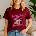 thumbnail image 4 of Feral Girl Summer Shirt, Vacation Family TShirt, Girl Summer Tee,Beach Vacation Shirt, Funny Raccoon Tee, Summer Vibes Shirts, Feral Girl Tshirts,Raccoon Vacation, Meme Raccoon, 4 of 5