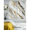 thumbnail image 2 of Abstract Art Sheer Curtains 63 inches Long 2 Panels Set Marble Texture White Gold Crack Stone Minimalism Sheer Window Curtain Rod Pocket Voile Drapes for Living Room/Bedroom, Each 52" W x 63" L, 2 of 7