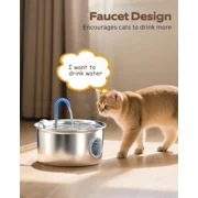 DFS Stainless Steel Pet Automatic Water Fountain, 108oz/3.2L Large Capacity and Ultra-Quiet Pet Drinking Dispenser Includes 2 Replacement Filters & Sponges for Cats & Dogs