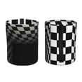 thumbnail image 2 of Wukai 3d Black and White Checkerboard Tunnel Print Car Trash Can - Easy to Clean Hanging Garbage Bin - Removable Liner - Leak-Car Garbage Can - Waterproof Trash Can for Car and SUV, 2 of 7