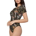 thumbnail image 2 of Naloa Mushroom Garnish Women's Short-Sleeved Onesie, One-Piece Swimsuit for Parties, dates, clubs - Small, 2 of 9