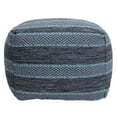 thumbnail image 2 of Northlight Striped Woven Cotton Square Pouf - 14" - Gray, 2 of 7