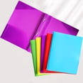 thumbnail image 6 of 5-Pack Folders with Pockets & Tabs - Pastel Colored 2-Pocket Folders, 3-Hole Punched for Binders, Waterproof School & Office Supplies with Subject/Blank Labels, 6 of 8