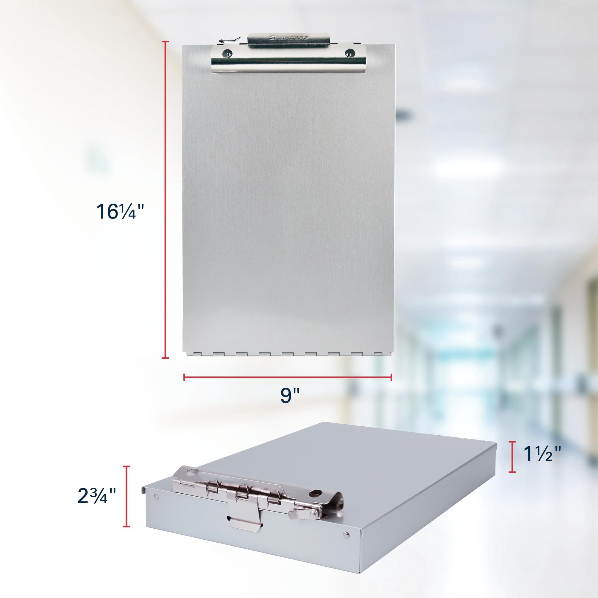 Saunders Recycled Aluminum  Storage Clipboard Legal Size 8.5 X 14-inches (11019)