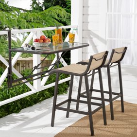 Mainstays Brayhills Bistro Patio Furniture Set Nature 3 Piece