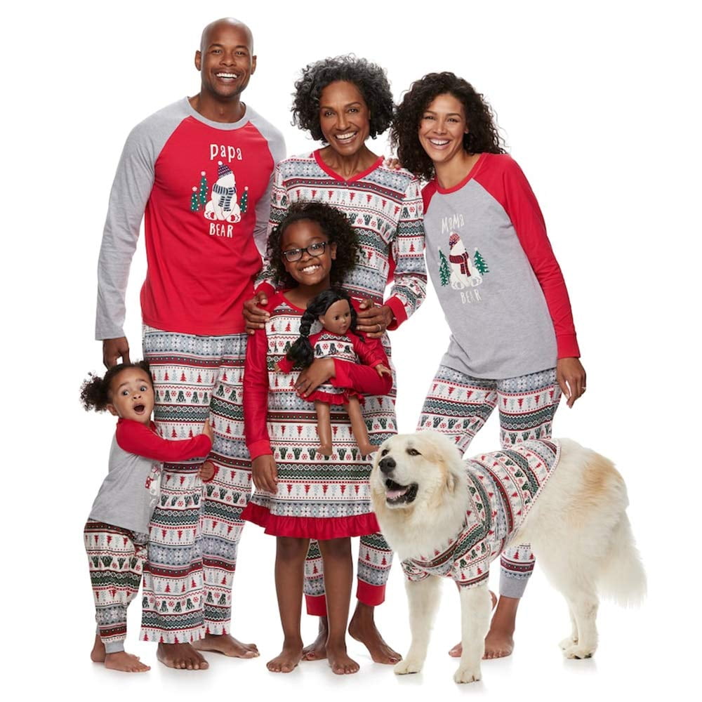christmas pajamas for dog and family