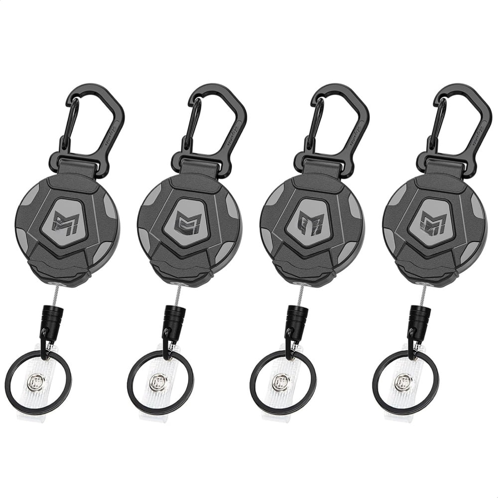 Retractable Keychain, Heavy Duty Carabiner Badge Holder, Tactical ID Badge Reel with 31.5” Steel Retractable Cord, 8.0 oz
