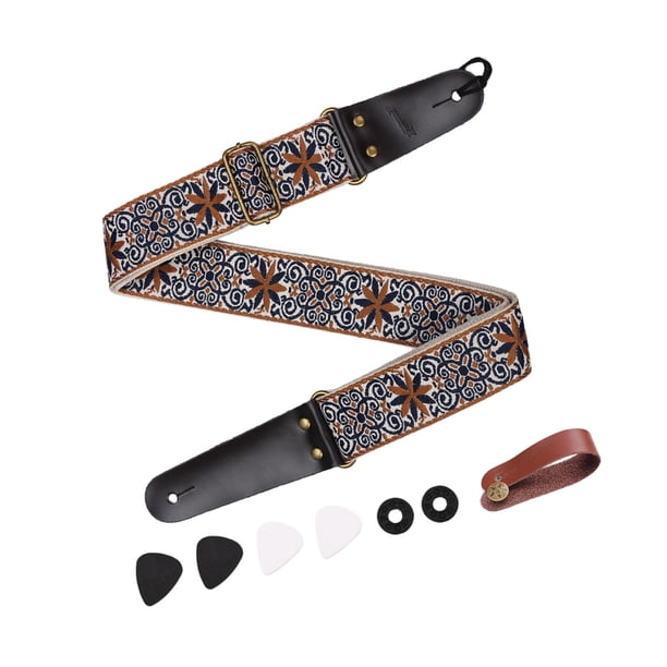 Correa de guitarra eléctrica, correa de hombro, entretenimiento, accesorios de guitarra profesional Correa de guitarra acústica para guitarra clásica marrón