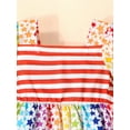 thumbnail image 5 of Bagilaanoe 4th of July Dress for Toddler Baby Girl Star Striped Print Short Sleeves A-line Dresses 12M 18M 24M 3T 4T Kids  Independence Day Casual Swing Sundress, 5 of 9