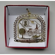 South Carolina Palmetto State Brass Ornament Souvenir Gift
