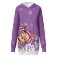 thumbnail image 4 of WILLBEST Sudadera Larga para Mujer Sudadera Informal con Capucha y Estampado de Ciervos Navideños para Mujer, Ideal para Otoño E Invierno XXX-Grande, 4 of 5