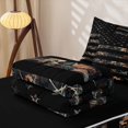 thumbnail image 6 of Manfei Leaves Usa Flag Zipper Queen Comforter Set with Fitted Sheet and 2 Pillowcases,Rustic Farmhouse Zipper Bedding Set,Brown Black,Black Reversible,4pcs, 6 of 8