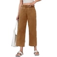 thumbnail image 4 of Elastic High Waist Women Wide Leg Loose Denim Pants Ankle Jeans, 4 of 6