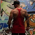 thumbnail image 3 of 5% Nutrition Rich Piana Men's Y-Back Tank Top, One Day You May Red Sleeveless Bodybuilding Gym Shirt, 3 of 4