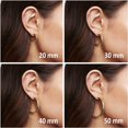 thumbnail image 2 of Nvzi Pendientes de aro gruesos y abiertos chapados en oro de 14 quilates para mujer | Pendientes de aro modernos, plata, 2 of 4
