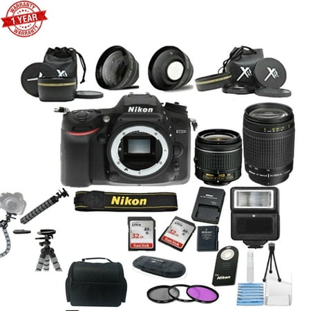 Nikon D7200 DSLR Camera + 18-55mm VR Lens Kit + 70-300mm Zoom Lens + Accessory Bundle
