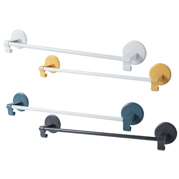 HONMEET 4Pcs No Drill Towel Bar Self Adhesive Strong Wall Mounted Towel Storage Rack