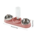 thumbnail image 4 of 3 in 1 Cat Bowl, Cat Food and Water Bowl Set with Water Dispenser and Stainless Steel Bowls, 15° Tilted Pet Raised Three Bowls for Indoor Cats, Small or Medium Sized Dogs, Cat Bowls Elevated, 4 of 6