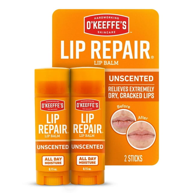 Bálsamo Labial Reparador O'Keeffe's sin Perfume para Labios Secos y Agrietados Paquete de 2 Unidades O'Keeffe's NA