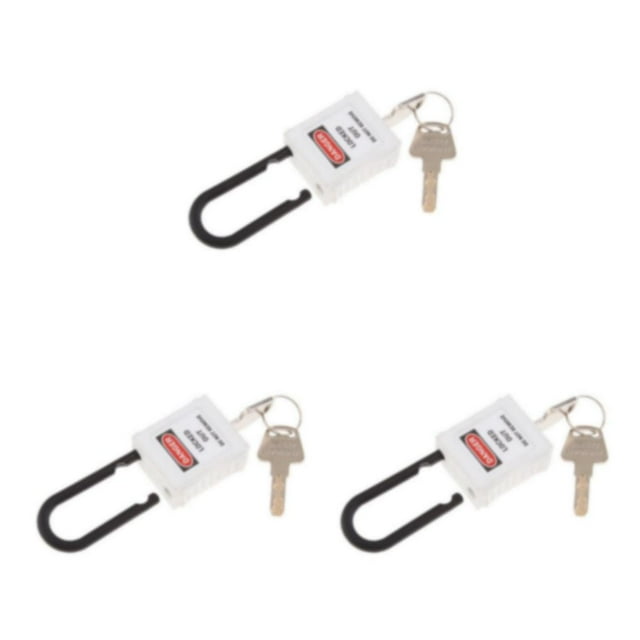 Ruiboury 38 mm Cadenas de Verrouillage de Sécurité Courbé en PVC Résistant et Durable Blanc 90x40x19 mm 3Set