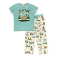 thumbnail image 3 of Lazy One Women's Pajama Set, Short Sleeves with Cute Prints, Relaxed Fit, Road Trip, National Parks, 3 of 7