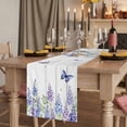 thumbnail image 2 of Table Runners 72 Inches Long Dress Scarves, Purple Flowers Farmhouse Kitchen/Dining Table Runner, Coffee Tablerunners, Weeping Spring Floral Bicycle Wooden 14x72 Inch, 2 of 9