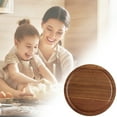 thumbnail image 4 of Japanese Style Acacia Wood Serving Tray, Round Wooden Cake Platter 26 cm, Flat Baking & Dessert Board, 4 of 7