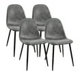 thumbnail image 2 of Highsound Dining Chairs Set of 4, Mid-Century Suede Fabric Dining Chairs, Comfortable Side Seating for Living Room Kitchen Dining Room, Gray, 2 of 10