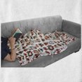 thumbnail image 6 of Christmas Soft Flannel Fleece Throw Blanket, Traditional Celebratory Rabbits Santa Claus Pine Cones Boxes Candles, Cozy Plush for Indoor and Outdoor Use, 60" x 80", Red Green Orange, by Ambesonne, 6 of 6