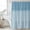 Blue, variant on Sage Green Striped Shower Curtain Set, Waterproof Shower Curtains for Bathroom, Boho Stripes Minimalist Linen Texture Washable Fabric Cloth Bath Curtain for Bathtub Decoration with Hooks 72x78 Inches