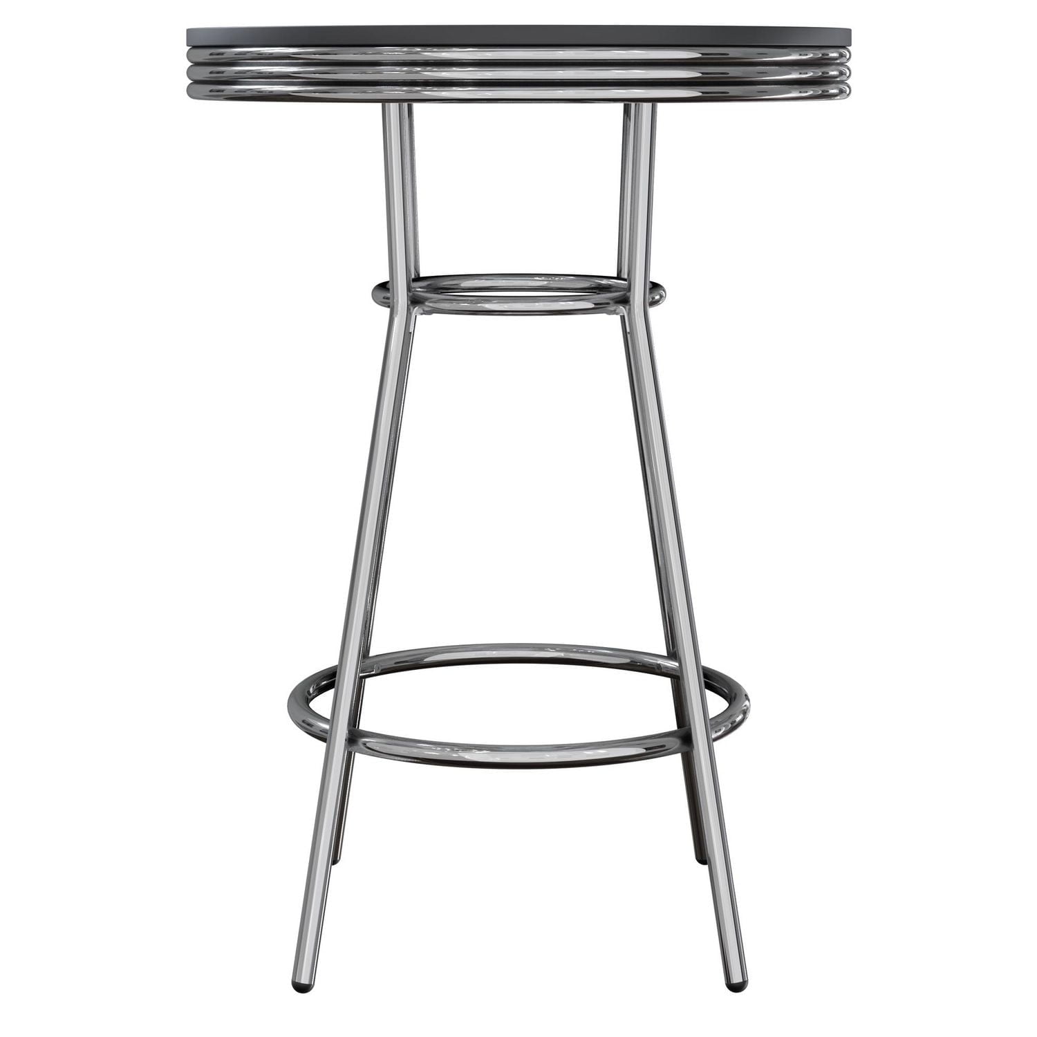 Winsome Table de pub ronde Summit, noir et chrome  - 93030
