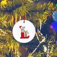 thumbnail image 3 of Beautynvta 26 Initial Letters Ornaments Christmas Tree Decoratin, 2.76'' Acrylic Round Christmas Alphabet Hanging Ornaments, Personalized Christmas Letter Gift, L, 3 of 4