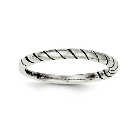 Sterling Silver Stackable Twist Ring