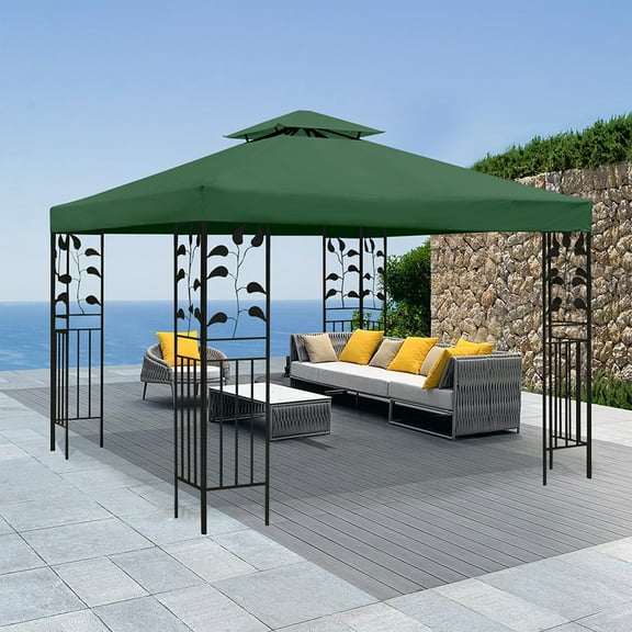 LELINTA 10x10 Canopy Replacement Top - Gazebo & Pergola Accessories - Breathable Netting, Sunproof & Waterproof - Double Layer Pop Up Canopy Top Cover