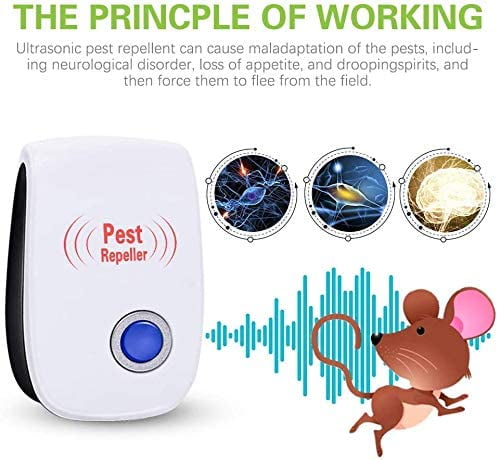 Bocianelli 6 Packs Ultrasonic Pest Repeller Indoor Repellent Insects Plug in Pest Control Electronic Pest Repeller for Mouse,Roaches,Rats,Bug 