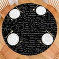 thumbnail image 2 of Math Equations Geometry Black Pattern Round Fitted Tablecloth with Elastic Edge,Dining Table Cover Waterproof,Outdoor Round Tablecloth for Camping,Dining,Indoor and Outdoor, 2 of 7