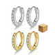 thumbnail image 1 of 2 pares de Aretes De Plata Laminado Lab.G Dorado y Plateado, 1 of 5