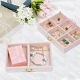 thumbnail image 3 of Joyero, Caja de Almacenamiento de Joyas de Viaje portátil de Cuero PU de Tres Capas con Espejo y Cerradura, Regalo para niñas y Mujeres (Blanco Perla) -Blanco ER, 3 of 5