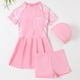 thumbnail image 2 of Odeerbi 5-12 Años Traje de Baño de Tres Piezas Con Gorro Para Niñas Daisy Training Traje de Baño Con Pantalón Corto Beachwear, 2 of 9