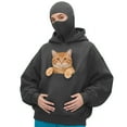 thumbnail image 2 of idosla Balaclava Ninja Zipper Hoodie with Built In Balaclava Unisex Women Long Sleeved Warm Pet Pocket and Winter Streetwear Sportswear Hoodies (Grey, XXL), 2 of 5