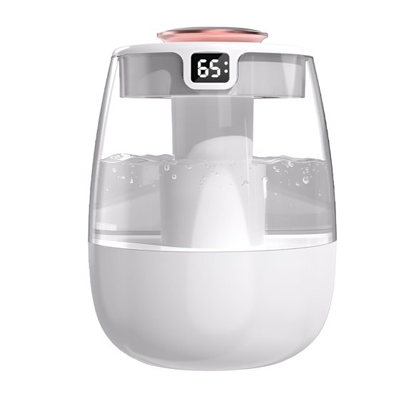HIBIBUD Small Humidifier,Dual Mist Nozzles Rain Humidifier,Rapid Moisturizing All Day Plant Humidifier Indoor,White